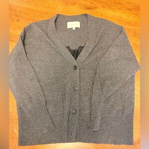 Brochu Walker Women's Cashmere Gray Cardigan Sweater